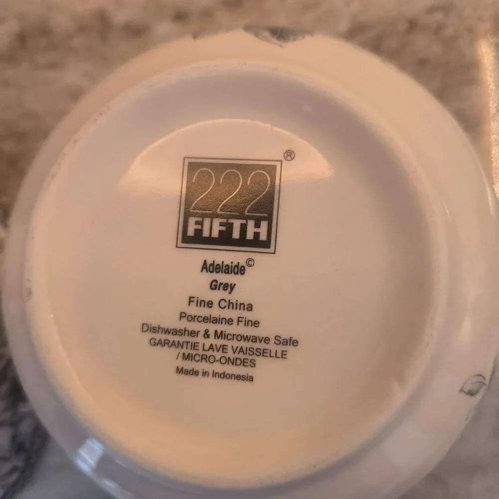 222 Fifth Adelaide Grey Bowl (set of 2)